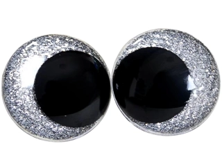 Oči 20 mm - flitrové stříbrné