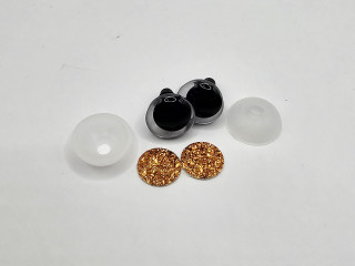 Oči 12 mm - flitrové zlaté tmavší