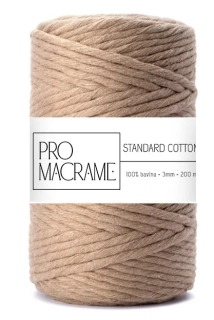 bavlněná šňůra ProMacrame – STANDARD cotton 5 mm - délka 50 m - Cappuccino