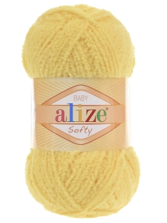 Plyšová příze Alize Softy - světle žlutá 187