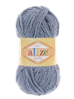 Plyšová příze Alize Softy - šedá 119