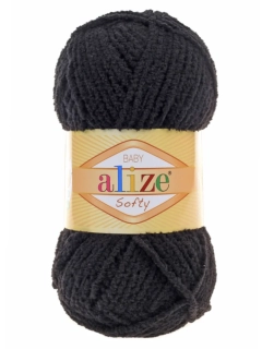 Plyšová příze Alize Softy - černá 60