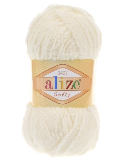 Plyšová příze Alize Softy - smetanová 62