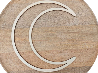 Měsíc na lapač snů - dřevěný placatý - 25 cm