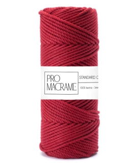 Bavlněná šňůra ProMacramé – STANDARD COTTON 3mm / 3PLY – červené víno