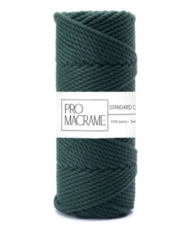 Bavlněná šňůra ProMacramé – STANDARD COTTON 3mm / 3PLY – zelená lahvová