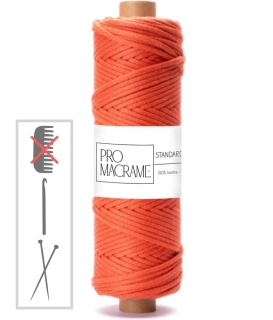 bavlněná šňůra Pro Macramé 5mm, splétaná - cihlová