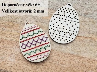 Dřevěné vajíčko na vyšití 6 x 9 cm