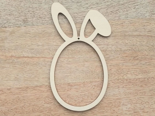 Dřevěné vajíčko s oušky - 15x9 cm