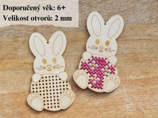 Dřevěný zajíček na vyšití 12 x 7 cm