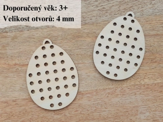 Dřevěné vajíčko na vyšití 6 x 9 cm