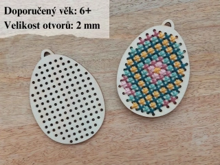 Dřevěné vajíčko na vyšití 6 x 9 cm