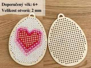 Dřevěné MAXI vajíčko na vyšití 13 cm