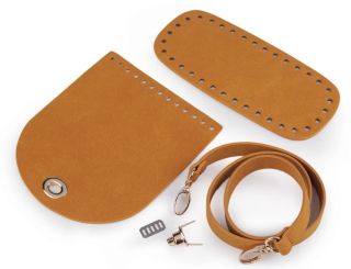 Sada na výrobu kabelky z broušené kůže - hořčicově béžová