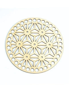 Víko na košík vyřezávané č. 1 – 17 cm, odstín bříza