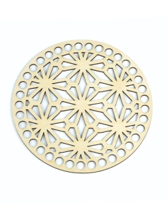 Víko na košík vyřezávané č. 3 – 17 cm, odstín bříza