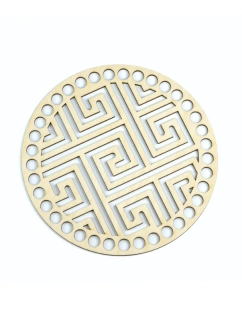 Víko na košík vyřezávané č. 4 – 17 cm, odstín bříza