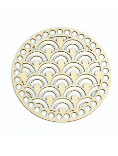 Víko na košík vyřezávané č. 5 – 17 cm, odstín bříza