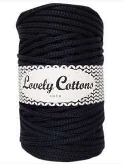 Polyesterová šňůra Lovely Cottons 5mm - Černá