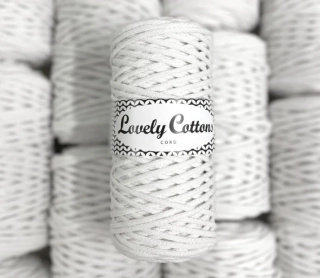 Bavlněná šňůra Lovely Cottons 3mm - Bílá