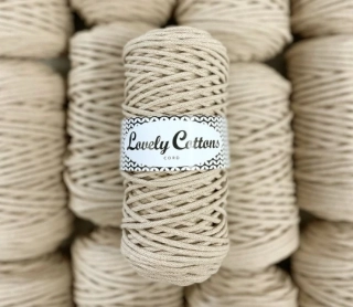 Bavlněná šňůra Lovely Cottons 3mm - Písková