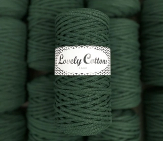 Bavlněná šňůra Lovely Cottons 3mm - Zelená lahvová