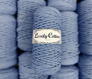Bavlněná šňůra Lovely Cottons 3mm - Denim světlá