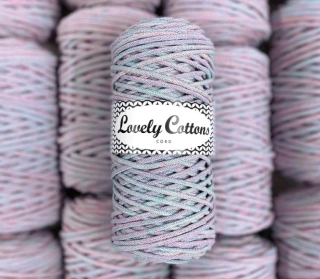 Bavlněná šňůra Lovely Cottons 3mm - Pastelová