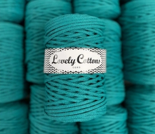 Bavlněná šňůra Lovely Cottons 5mm - Smaragdová