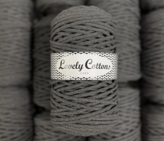 Bavlněná šňůra Lovely Cottons 5mm - Grafitová