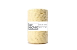 bavlněná šňůra ProMacrame – STANDARD cotton 5 mm - délka 50 m - Vanilková 