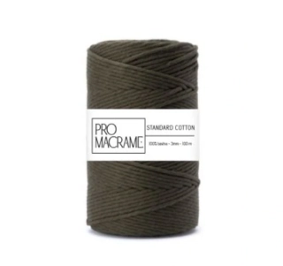 bavlněná šňůra ProMacrame – STANDARD cotton 5 mm - délka 50 m - Khaki