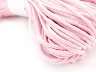 Bavlněná šňůra BERRY 5mm - Světle růžová