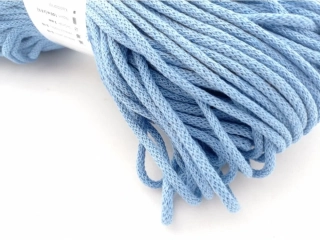 Bavlněná šňůra BERRY 5mm - Nebesky modrá