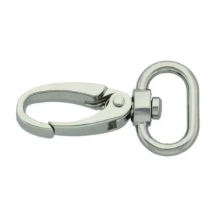 Kovová karabinka - PREMIUM - 49 x 20 mm - nikl 