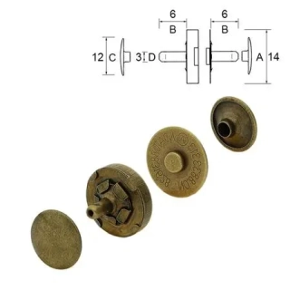 Magnetické zapínání na nýtek - 14 mm