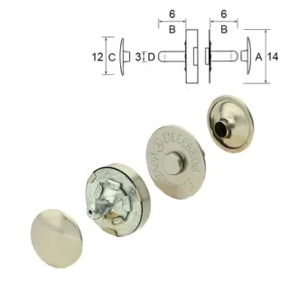 Magnetické zapínání na nýtek - 14 mm - různé barvy