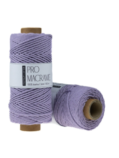 Bavlněná šňůra Pro Macramé – PREMIUM COTTON 3mm - lilac