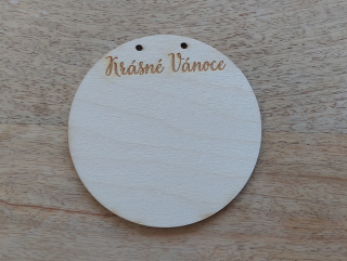 Dřevěné kolečko pod macramé Andělku - 10cm - KRÁSNÉ VÁNOCE