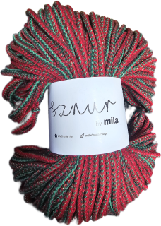 Bavlněná šňůra MILA 3mm - Vánoční