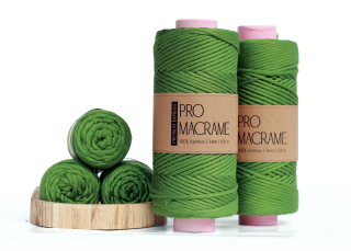 Bambusová šňůra Pro Macramé – PREMIUM BAMBOO 3mm - emerald