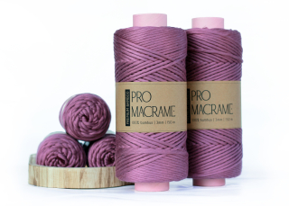 Bambusová šňůra Pro Macramé – PREMIUM BAMBOO 3mm - amethyst