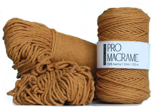 Bavlněná šňůra Pro Macramé – PREMIUM COTTON 3mm - mustard