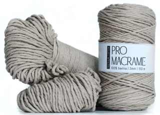 Bavlněná šňůra Pro Macramé – PREMIUM COTTON 3mm - oyster