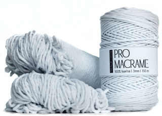 Bavlněná šňůra Pro Macramé – PREMIUM COTTON 3mm - pure white