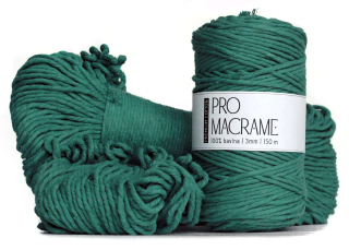 Bavlněná šňůra Pro Macramé – PREMIUM COTTON 3mm - teal green