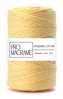 bavlněná šňůra ProMacrame – STANDARD cotton 3mm - banánová