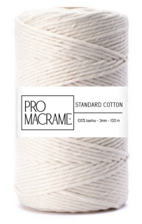 bavlněná šňůra ProMacrame – STANDARD cotton 3mm - natural