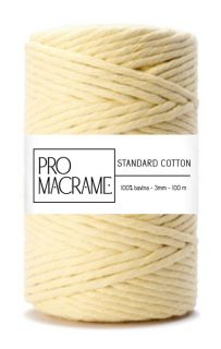 bavlněná šňůra ProMacrame – STANDARD cotton 3mm - vanilková