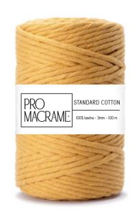 bavlněná šňůra ProMacrame – STANDARD cotton 3mm - hořčicová